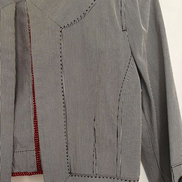 LOFT Gray Blazer with Textured Fabric and Open Front - Picture 6 of 8